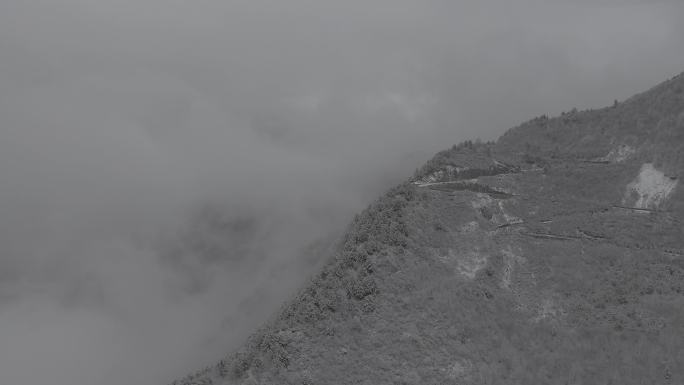 甘南州舟曲县拉尕山冬景航拍