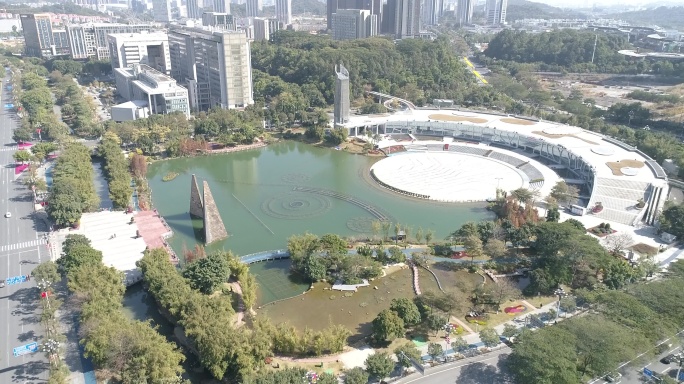 广州黄埔区科学城科学广场推镜全景