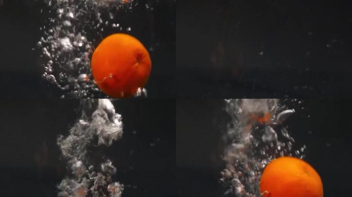 高速拍摄入水橙子