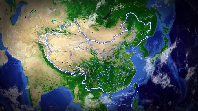 北京地图（地球俯冲穿云）