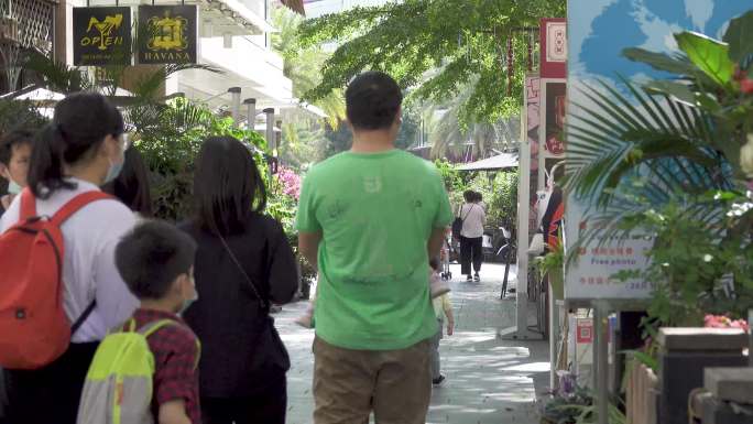 深圳蛇口海上世界街区商区休闲人群游客逛街