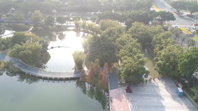 广州黄埔区科学城科学广场推镜金色夕阳