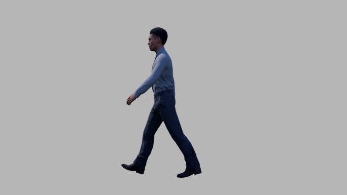 3D侧面商务男士走路