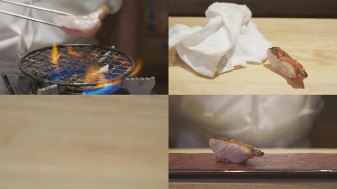 日式日料日本料理日餐馆厨师制作鱼生烤鱼7