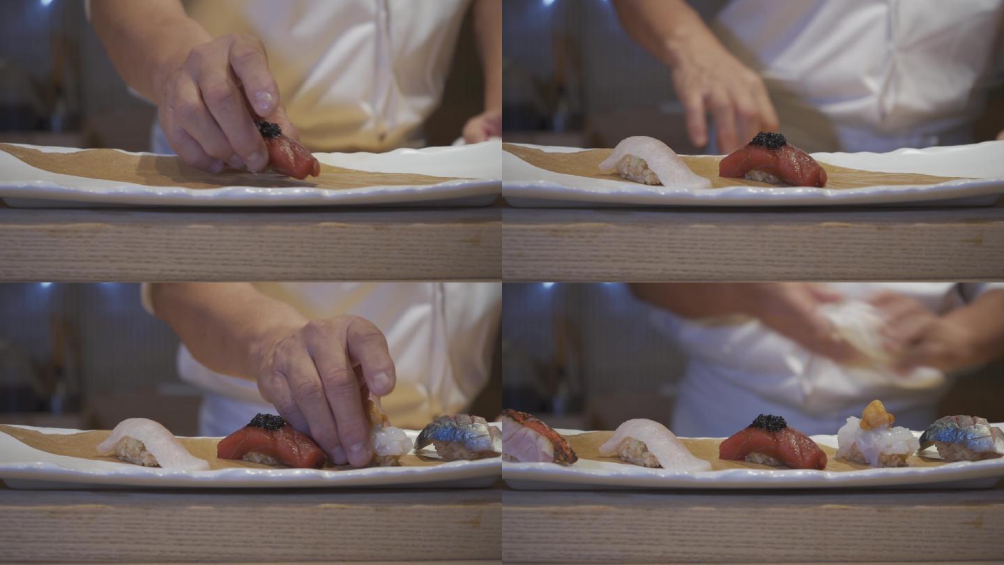 日式日料日本料理日餐馆厨师制作鱼生寿司8