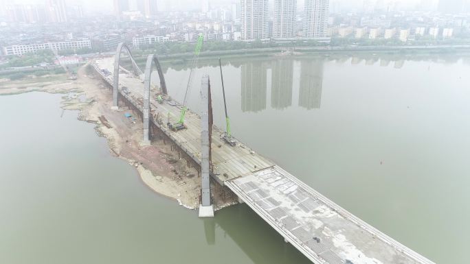 钢结构大桥建设施工（4K50帧）