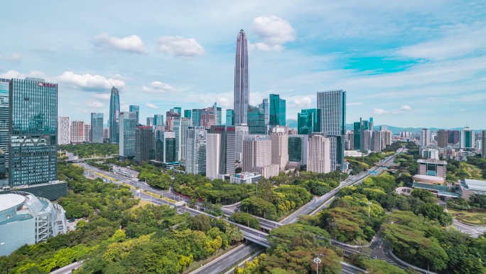 深圳CBD建筑群_新洲路_深南大道4K