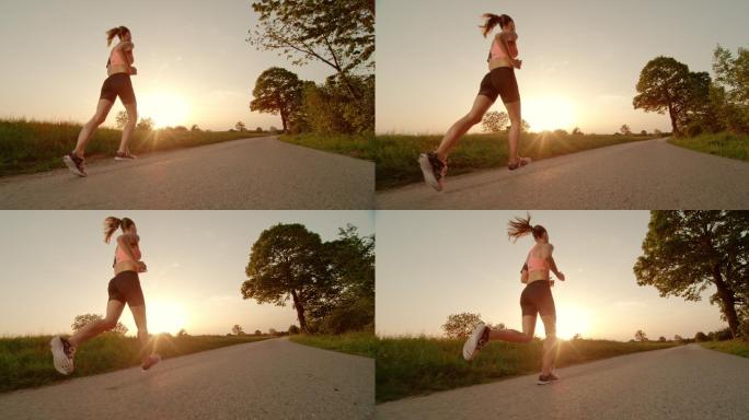 跑步运动跑步年轻人户外运动健康生活晨跑慢