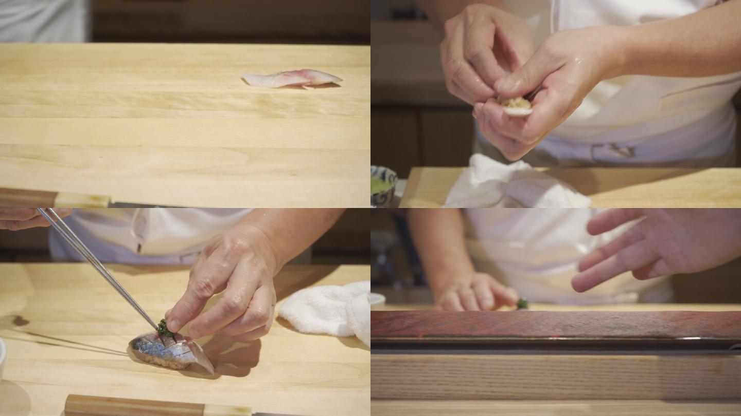 日式日料日本料理日餐馆厨师制作鱼生寿司3