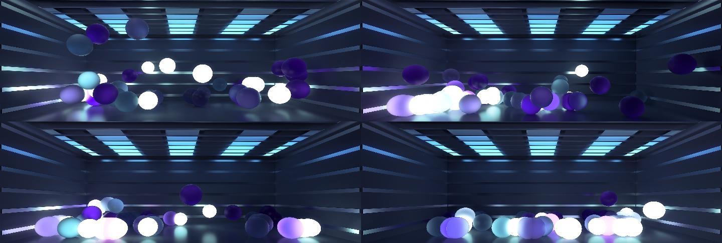 4K裸眼3D墙体投影灯光球体光影变化