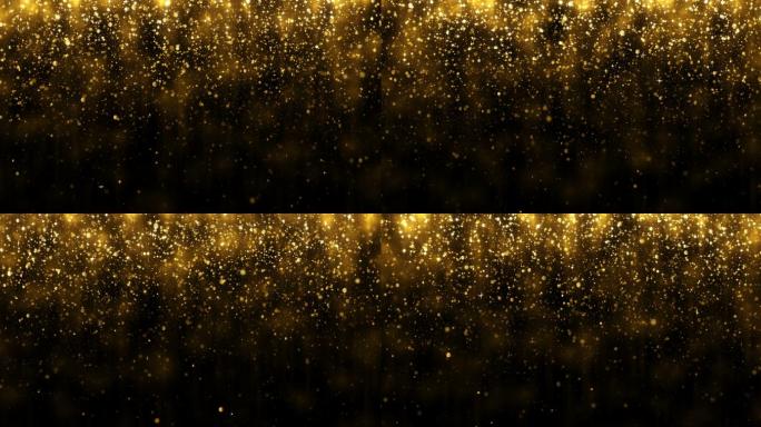 金色粒子下落背景特效动画合成元素光效