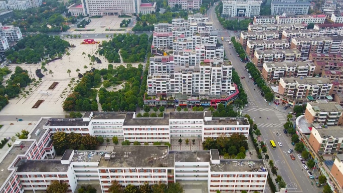 多角度航拍永丰县恩江镇