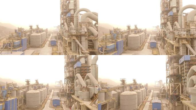 航拍水泥厂-大气污染