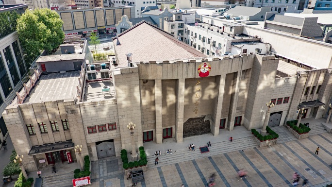 河南郑州二七纪念堂俯视视角延时摄影