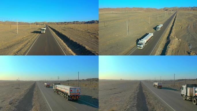 荒漠无人区罐车运输卡车货车戈