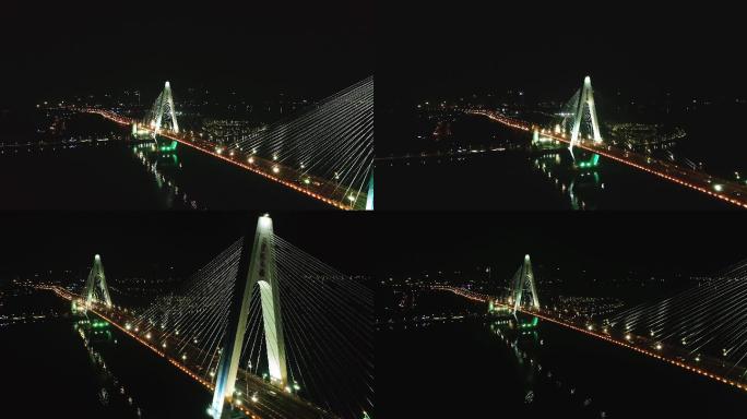 世纪大桥夜景航拍