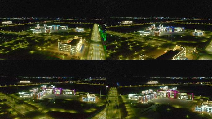 新疆北屯夜景航拍城市夜景