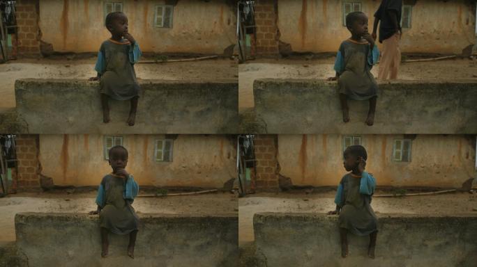 非洲小男孩肮脏发展中国家悲伤