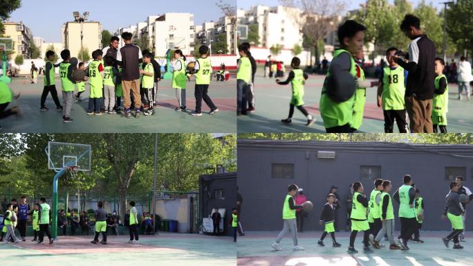 4k-校园儿童打篮球