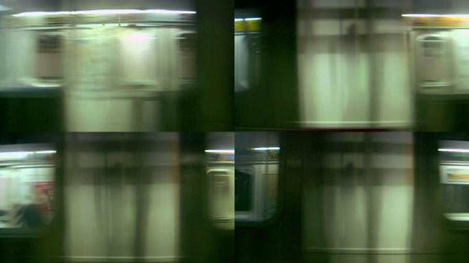 地铁列车隧道转场窗户早高峰晚高峰城市车站
