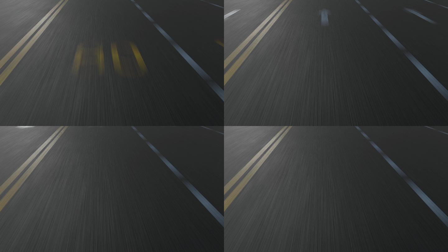 高速公路双黄线快速行驶路面高清视频素材