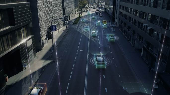 自动驾驶汽车在城市中行驶