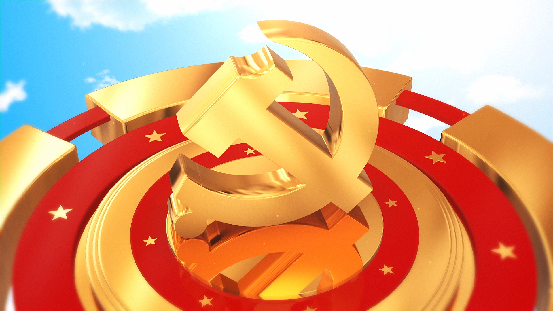 文字可以修改【党徽是带通道视频】