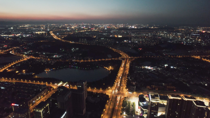 昆明呈贡夜景航拍