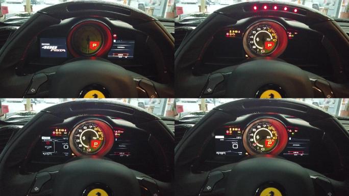 法拉利488驾驶舱仪表盘转速表