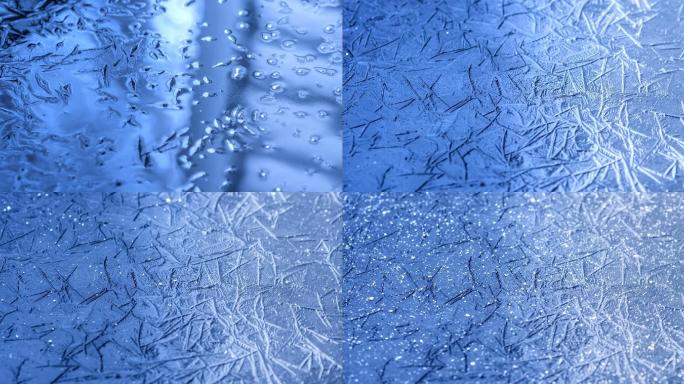 水变成冰4k低温冰冻纹理效果