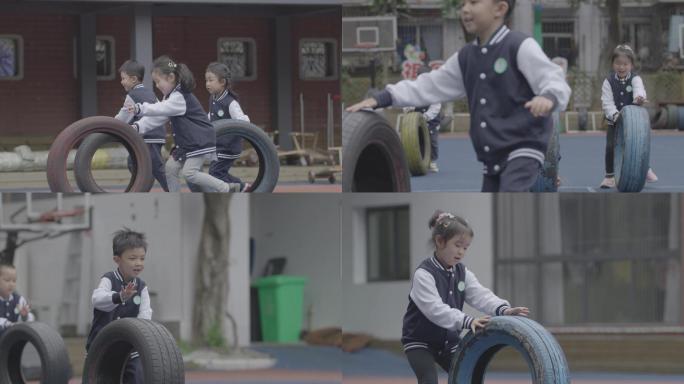 幼儿园滚轮趣味运动会