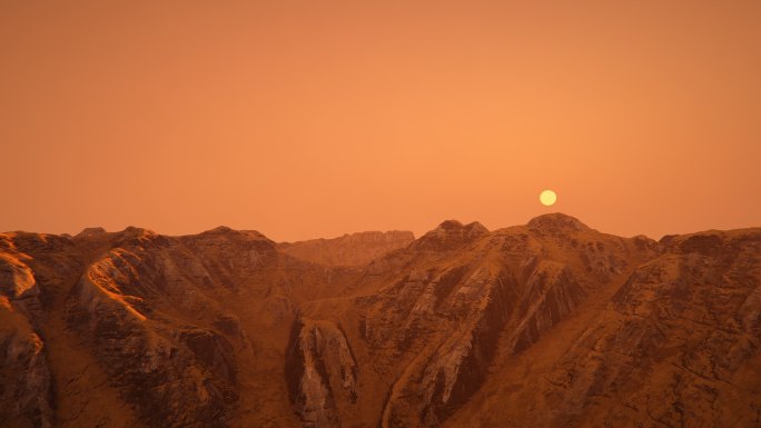 火星表面景观山脊自然红色