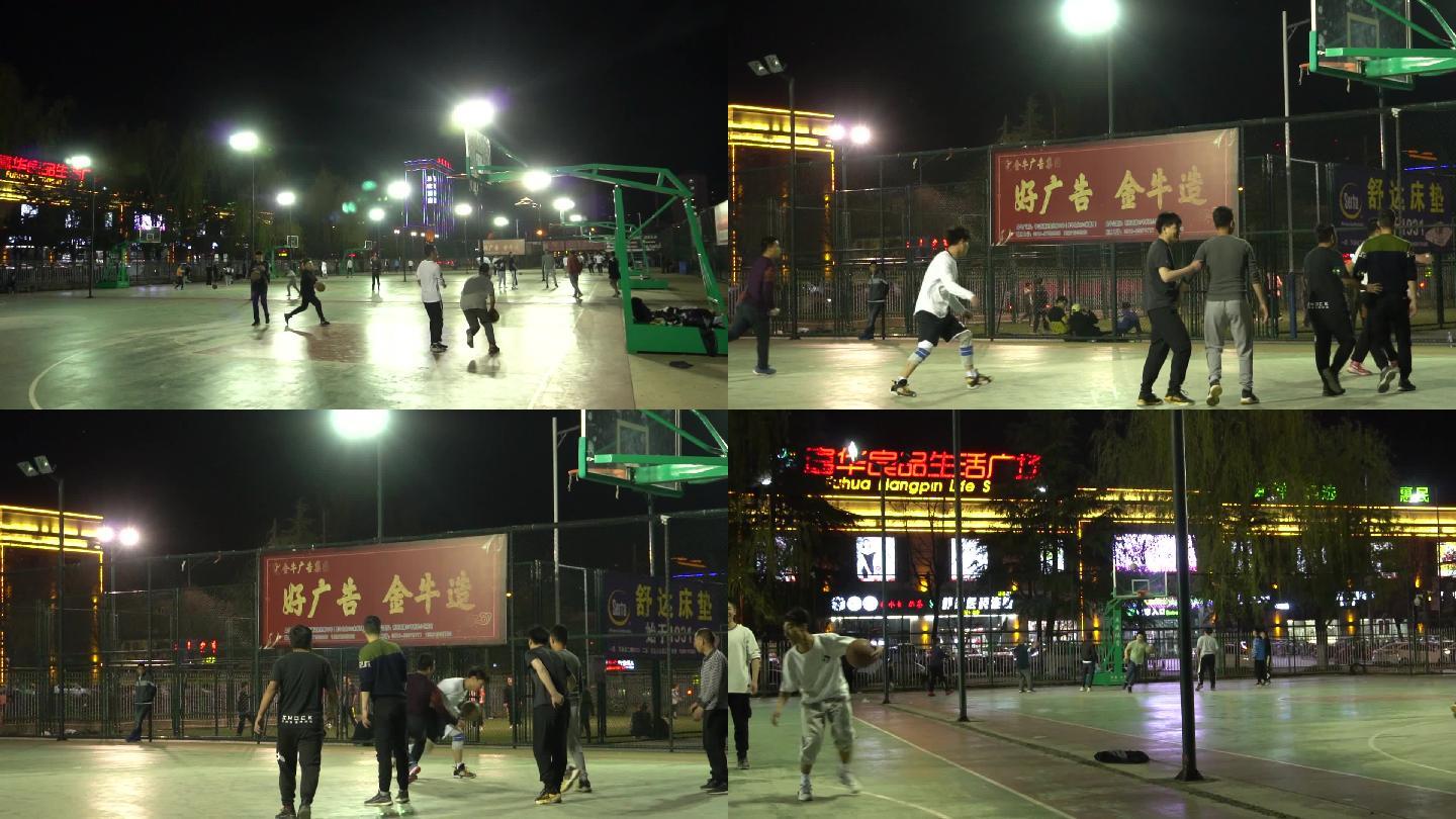 夜晚篮球场