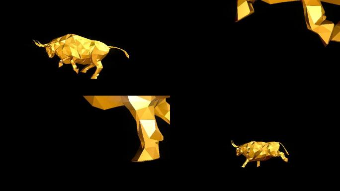 金牛奔跑粒子视频素材