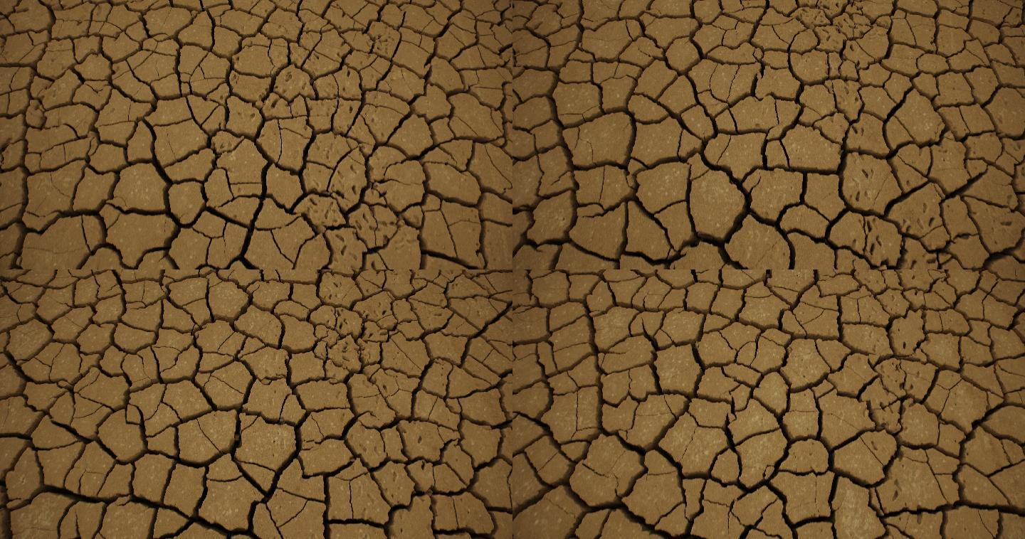 沙漠龟裂纹极度旱干涸枯竭