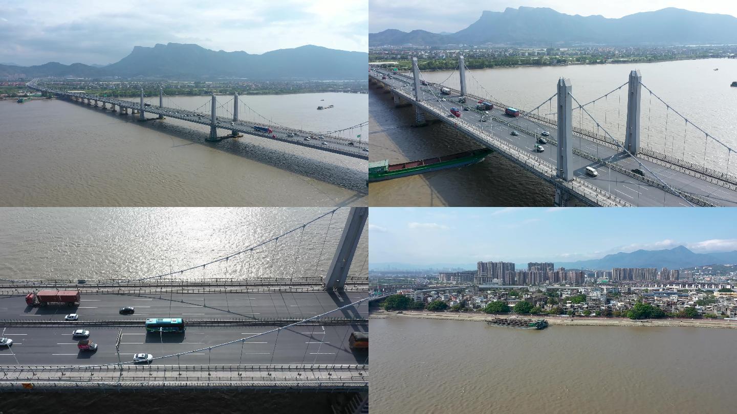 福州螺洲大桥航拍素材4k