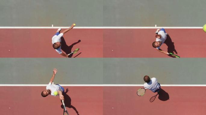 网球运动员发球慢动作