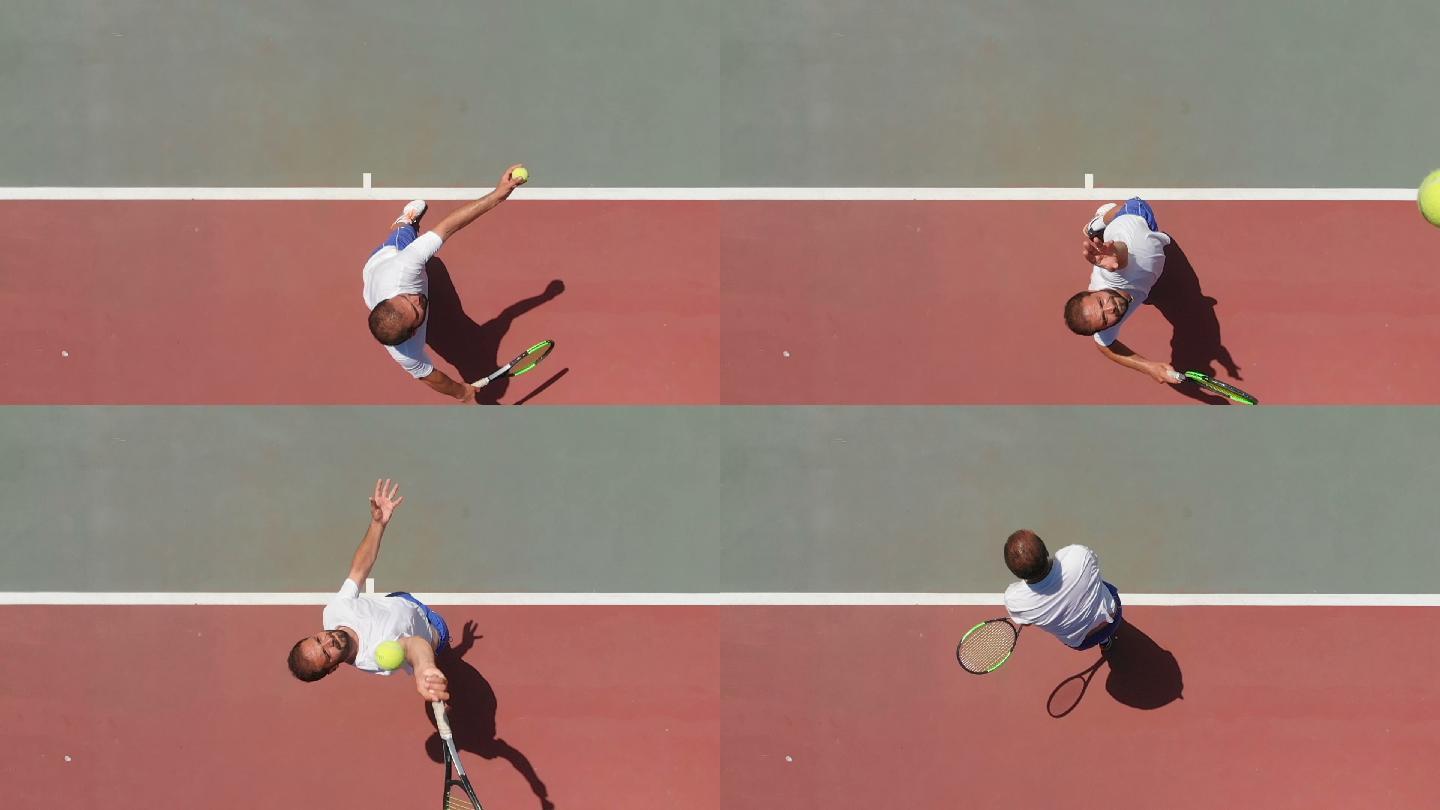 网球运动员发球慢动作