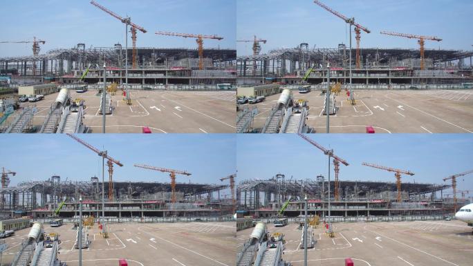 杭州萧山机场国际机场T4航站楼建设忙碌