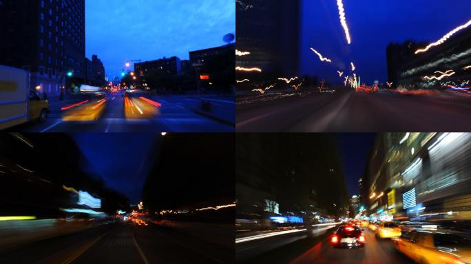城市夜景行车记录仪第一视角速度与激情