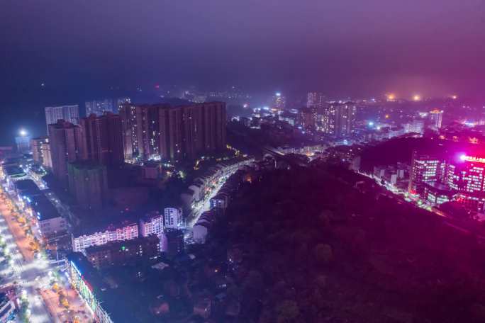 原创6K芩巩夜景航拍延时