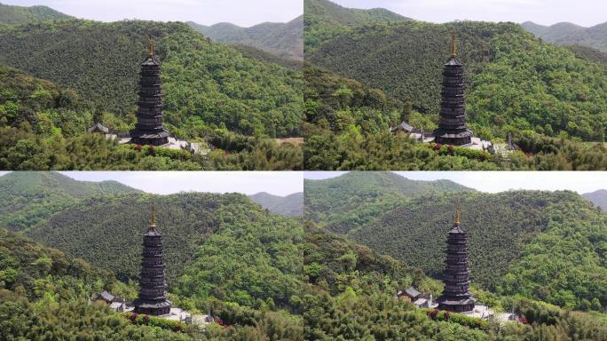 宁波天童寺千佛塔航拍4K视频