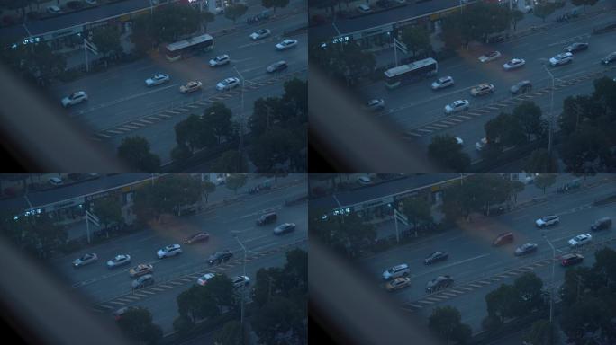 【4K】总裁视角写字楼俯视马路车流