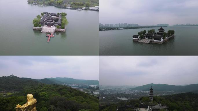 1080p多角度航拍苏州旅游景点天镜阁