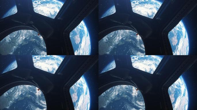 从国际空间站窗口看地球