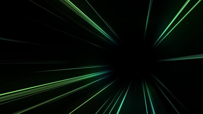 4K绿色发光加速穿梭穿越速度线特效-循环