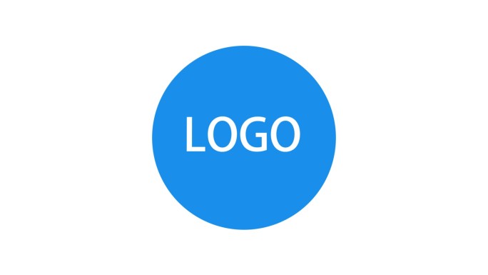 简洁蓝色扁平化翻转logo