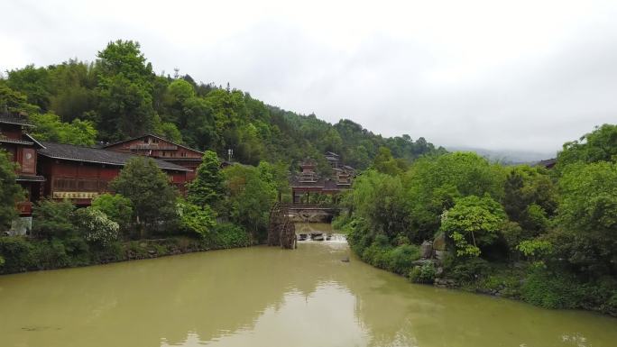 肇兴侗寨水车风雨桥素材