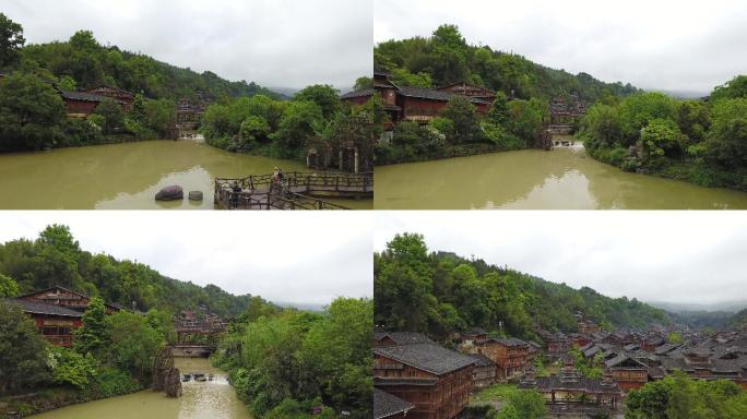 肇兴侗寨水车风雨桥素材