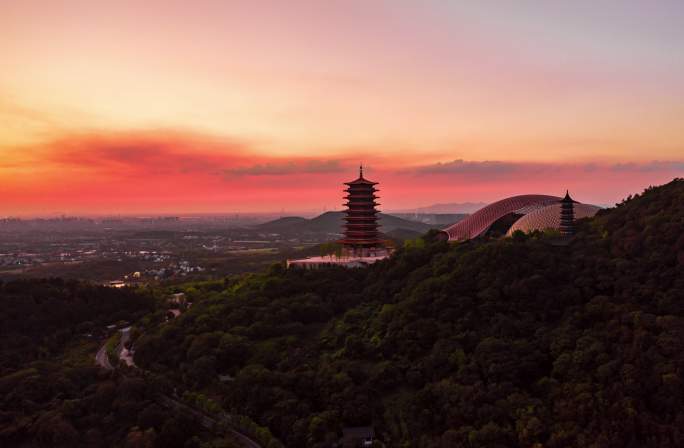 8k南京延时日落牛首山风光